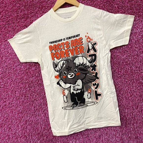 Black Matter Pacts Are Forever Baphomet Beige T-Shirt Extra Small - Picture 3 of 4